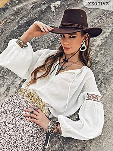 Xzqtive Mulheres Mulheres Sintrões Cinturão Western Cowgirl Cowgirl Vintage Bling Cristal Diamond Craved Leather