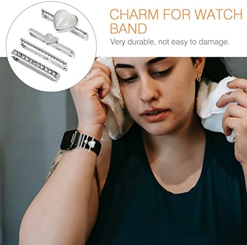 TEHAUX 4PCS Compatível Relógio Bandas Decorativa Rings para Wrist Watch Strap Ornaments Charme para Pulseira Um