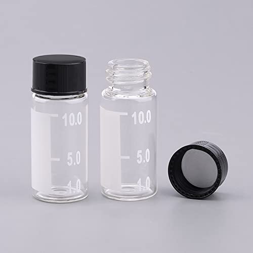 Pacote csfglassbottles de 50 ml de 10 ml de vidro transparente frasco com escala write patch
