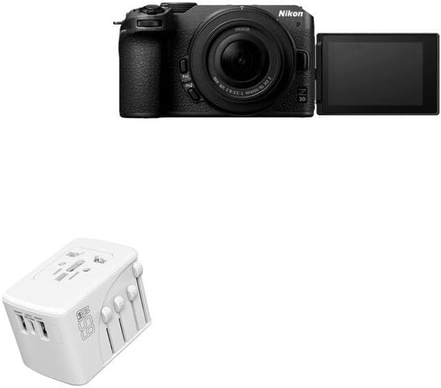Charger de ondas de caixa compatível com Nikon Z30 - Carregador Internacional de Muralha PD, 3 Adaptador de cobrança internacional USB para Nikon Z30 - Winter White