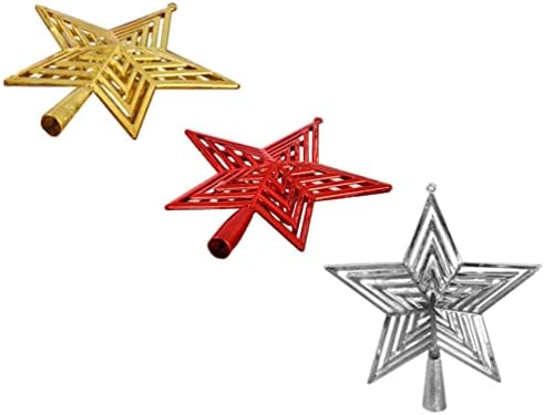 Toyvian 3pcs Christmas Star Tree Toopper decoração para árvore de Natal festiva- Para o ornamento de Natal da árvore