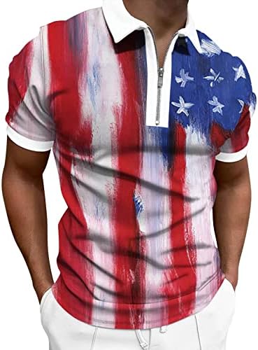 Camisas de tshirts de verão para homens homens 3D Impressão digital com zíper de lapela de capa de manga curta