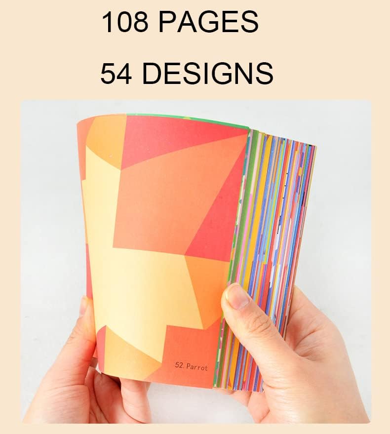 Kit de origami colorido de crianças coloridas 152 Docos de origami vívidos de dupla face 84 Projetos de