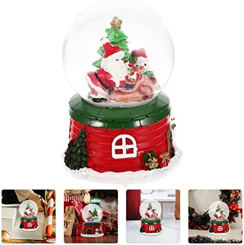 Didiseaon Decorações de Natal Santa Crystal Christmas Snow Globe Musical Snowglobe Glass Box Box