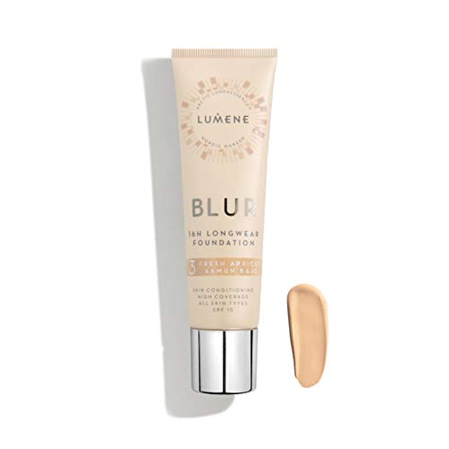 Lumene 16h Longwear Blur Foundation SPF 15 Para todos os tipos de pele Cobertura alta com Cloudberry