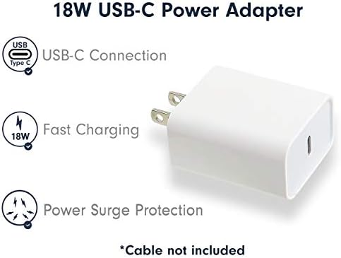 Sonix USB-C Adaptador de energia, bloco de carregador de parede, 18W Charging rápido, compatível com a Apple iPhone
