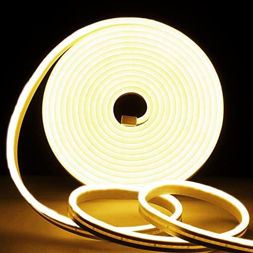 Luzes de corda de neon LED UMEPOXOC, tira de luz clara branca quente e clara, luz de tira LED de 16,4ft / 5m 3000k,