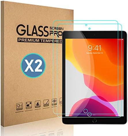 [2 pacote] TDA IPAD 10,2 polegadas Protetor de tela de vidro Filme de vidro temperado [Crystal Clear] [Free de bolhas] para iPad 10,2 polegadas - compatível com lápis de maçã