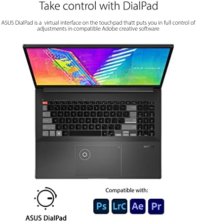 Laptop ASUS Vivobook Pro 16x, exibição de 16 ”Wquxga 16:10, Intel Core i7-12650H CPU, NVIDIA GeForce RTX 3060, 32 GB de RAM, 1 TB SSD, Windows 11 Home, Dialpad, Black, N7601ZM-DB77