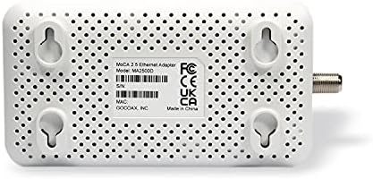 Adaptador Gocoax MOCA 2.5 com porta Ethernet de 2,5 GBE. MOCA 2.5. 1x 2,5GBE Port. Forneça largura de banda de 2,5 Gbps com cabos coaxiais existentes. Branco