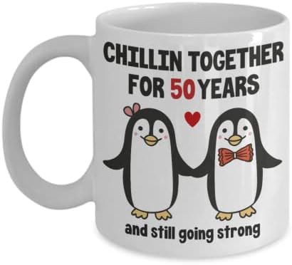 Refrigendo juntos o 50º aniversário da caneca de café | Engraçado 11oz de cinquenta caneca de aniversário