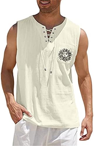 Tampas hippie de linho de algodão masculinas xxbr, renda de verão para cima V Camisetas de colete
