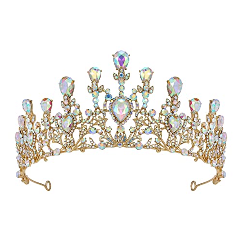 Sweetv Tiara Crown for Women Girls, Wedding Tiara for Bride, Diadema de Coroa da Rainha de Beleza Multicolor