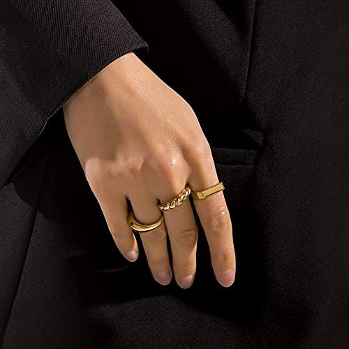 SLOONG 10pcs clássico ring ring ring conjunto de 14k anel de anel de anel de ouro de 14k, anel de empilhamento