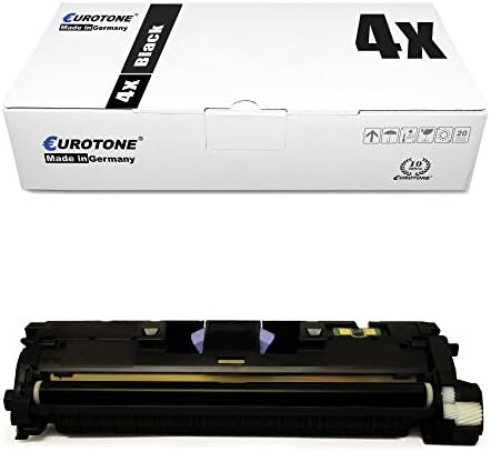 4x Toner remanufaturado Eurotone para HP Color LaserJet 2550 2820 2840 Substitui Q3960A 122A preto