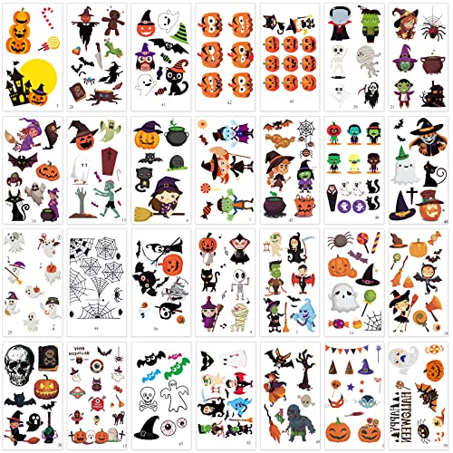 520 tatuagens temporárias de Halloween para crianças