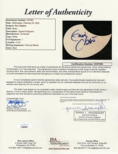 Eric Clapton assinou autógrafo em tamanho grande Guitar Guitar A W/ James Spence Autenticação JSA Coa - The Yardbirds, Cream, Fé cego - Cinco pássaros vivos, para o seu amor, tendo uma rave, creme fresco, engrenagens Disraeli, rodas de fogo, Goodbye, Goodbye, 461 Ocean Boulevard, Slowhand, Back
