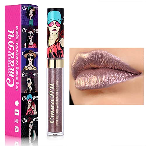 Lipstick fosco cremoso duradouro 11 cores Metallic glitter brilho hidratante hidratante aveludado por longa