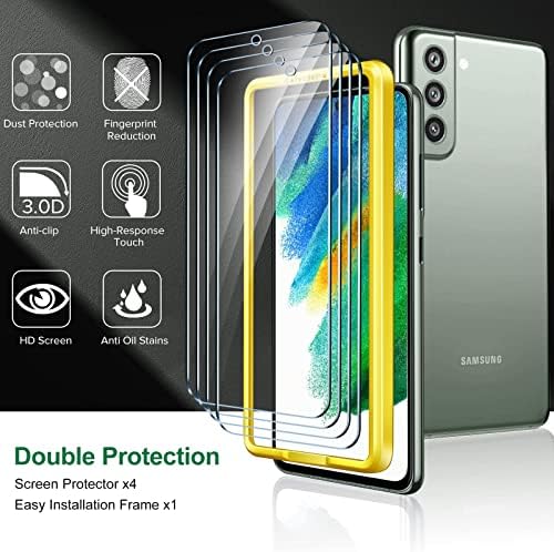 Protetor de tela IVOLER [4 PACK] para Samsung Galaxy S21 Fe 5G 2022 [não ajuste o Galaxy S21] vidro temperado