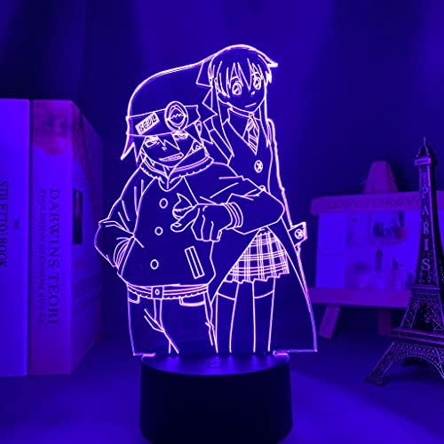 Grande Tamanho Anime Led Light Soul Eater para quarto Decorativo Night Light Birthday Gift Kids Room 3d Table Lamp Manga Soul Eater Eater