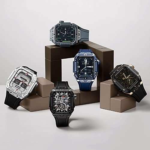 Banda de relógio de estojo de modificação de luxo Befia para Apple Watch 6 5 4 SE 44mm Strape de aço para Iwatch