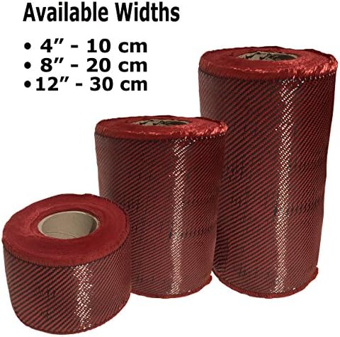 4 x 10 ft vermelho-Kevlar Fabric-2x2 Tarefado Terra-3k/220g