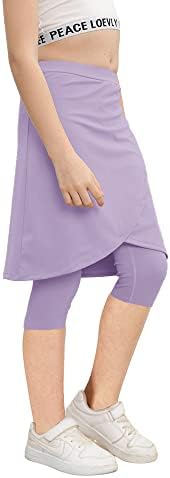 Aurgelmir Girls Knee Allited Saias de cintura elástica com leggings crianças fofas de tênis de golfe