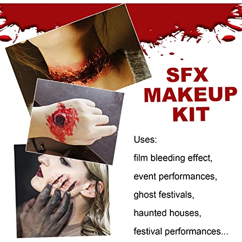 Kit de maquiagem SFX Kit de maquiagem de rosto assustador Falsa Scar Cera Scar Cera Blood Fake Fake
