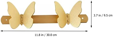 Montagem de parede de rack de casaco animado com 2 ganchos Design de borboleta Alumínio Levaneira Teclador de chaves Cabides de chapéu de túnica para decoração