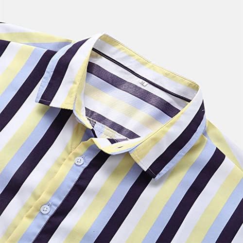 Camisa Tops de moda de primavera masculina colar de gola impressa Top Button casual Button Camisetas masculinas