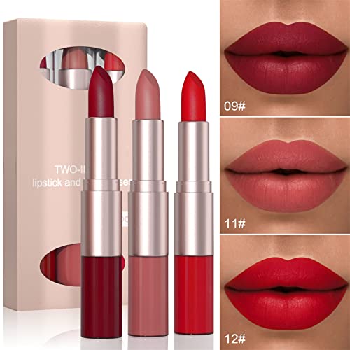 Xiahium Berry Lip Gloss 2in1 Batom e brilho labial Mattes Lipstick Velvet Lipstick Lipstick durading