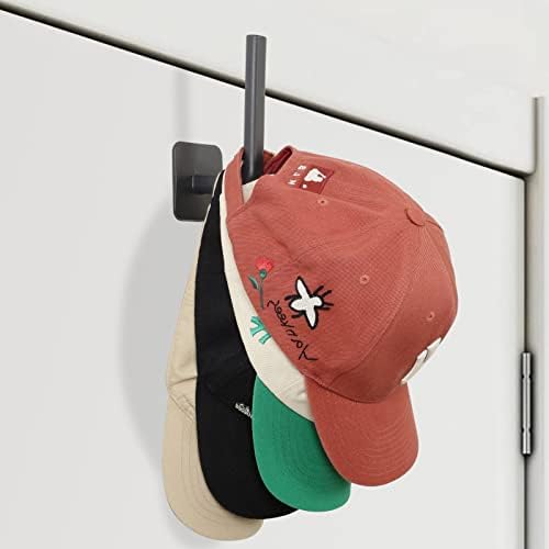 Rack de chapéu de Funnacle para tampas de beisebol ganchos de chapéu adesivo para parede, organizador de boné de beisebol de cabide de chapéu, sem perfuração de chapéu forte para porta, armário, quarto, escritório （branco, 2 pacote)