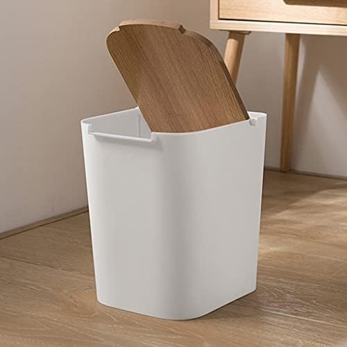 Lixo criativo de paifa lata lata de lixo de plástico doméstico flips de escritório quarto de estar de lixo de armazenamento de banheiro de cozinha com tampa/branco