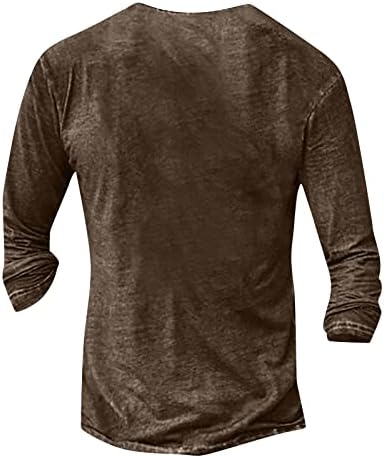 Camisas masculinas Camisetas de manga longa Henley V Sorto moletom de pescoço Comfort Flex Undershirts