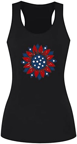 Tampas de tanques gráficos para feminino American Star Star Patriotic Summer Summer Casual Camiseta