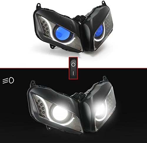 Conjunto do farol de LED KT para CBR600RR 2007-2012 ORANGE Demon Eyes Custom Modifed Motorcycle Sportbike Front