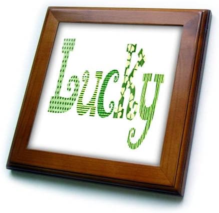3drose St Patricks Palavra da Lucky Palavra - Tiles emoldurados