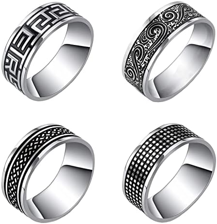 Supra diamanto 4pcs anéis de banda simples para homens anéis de aço inoxidável para homens anel