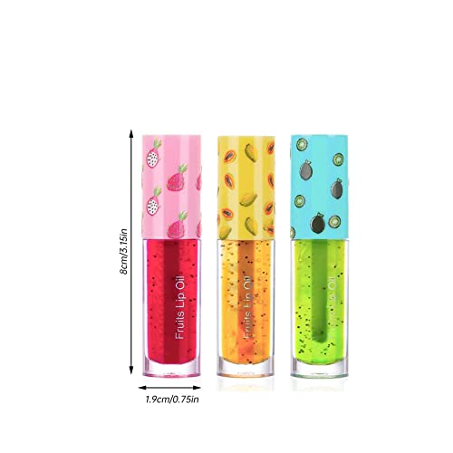 Xiahium Baby Lip Gloss for Girls 3pcs Fruit Series Lip Oil Glass Lip Lip Lip