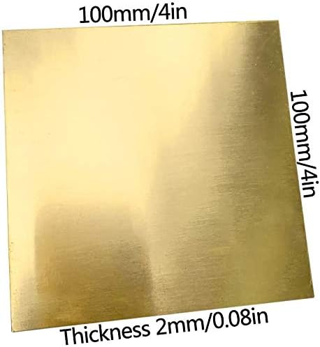 Nianxinn Brass Sheet espessura de 2 mm para artesanato de metalia DIY, várias folhas de especificações