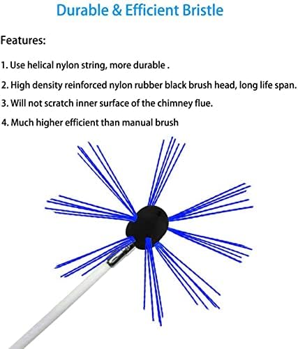 Ningmengfeng Chimney Brush elétrica Drill Drill Drill Sweeping Cleaning Tool Kits com 8/8/10/12 Nylon
