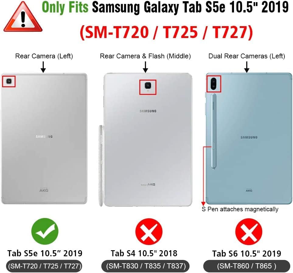 Rostib Samsung Galaxy Tab S5E 10 polegadas de 2019 com slot de cartão, capa de couro PU premium capa inteligente