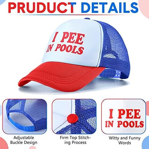 4 PCs Cap engraçado Trucker I Pee In Pools Hat Retro Funny Baseball Cap engraçado Gag Gift Joke Ajuste para