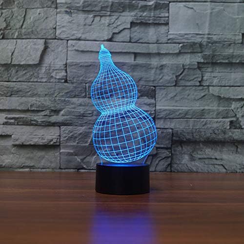 Llwwrr1 Creative Gourd Modelo 3D Visual Night Light LED atmosfera colorida Lâmpada de mesa USB Lampara Sleep