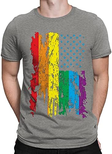 Camisas patrióticas para homens verão colorido manga curta camisetas o pescoço camisetas de impressão de bandeira