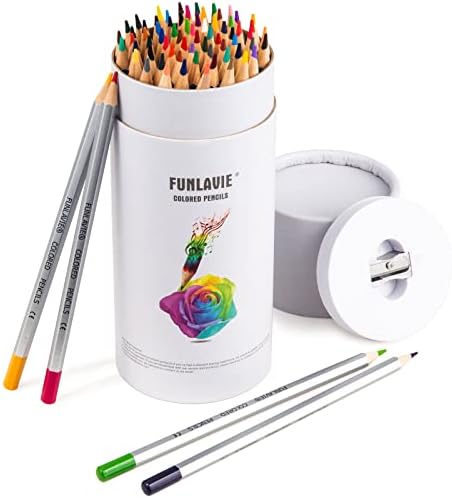 Lápis de cor de funlavie 72 Lápis para colorir Lápis de desenho de arte premium para adultos para colorir
