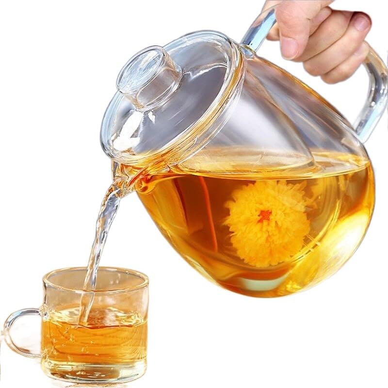 Tule de vidro para chá de chá doméstico para o fogão resistente ao calor de alta temperatura à prova de explosão Tea Infuser Flower Tea Conjunto