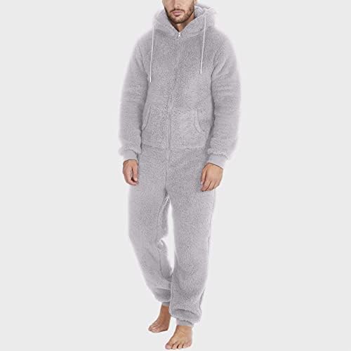 XXBR 2022 Homens de inverno masculino Homens de lã artificial Pijamas de pijamas casuais com zíper macho