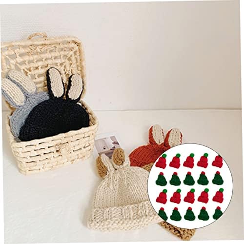 AMOSFUN 20PCS Mini gorro em miniatura de Santa Hats Knit Santa Hat Mini Candy Hat Hat Diy Artcraft