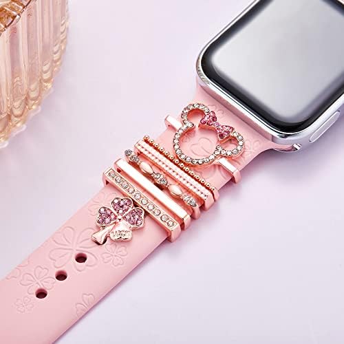 Assista Band Charm Decorative Ring Loops Compatível Apple Watch 45mm 44mm 42mm 41mm 40 mm 38mm pregos